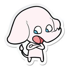 sticker of a cute cartoon elephant