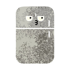 retro illustration style cartoon fridge freezer