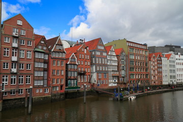 Fototapeta na wymiar Historic facades in Hamburg Germany