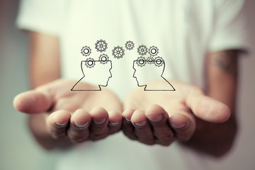 Brainstorming concept, knowledge sharing
