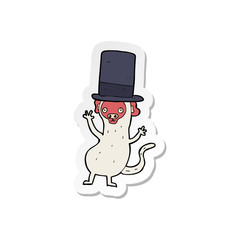 sticker of a cartoon monkey in top hat