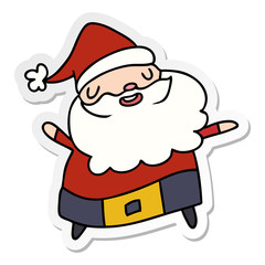 sticker cartoon kawaii of santa claus