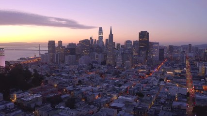 San Francisco downtown buildings skyline aerial