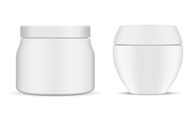 White Pill Bottle. Vitamin Tablet Glossy Container. Pharmacy Jar Mockup with Herbal Nutrition Capsule. Sport or Pharmaceutical Packaging for Bcaa, Aspirin, Antibiotic. Medicament Design Mockup.