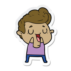 sticker of a happy cartoon man