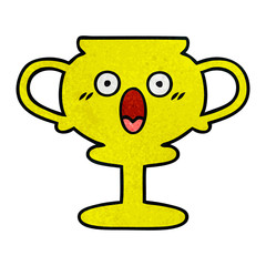 Obraz premium retro grunge texture cartoon trophy