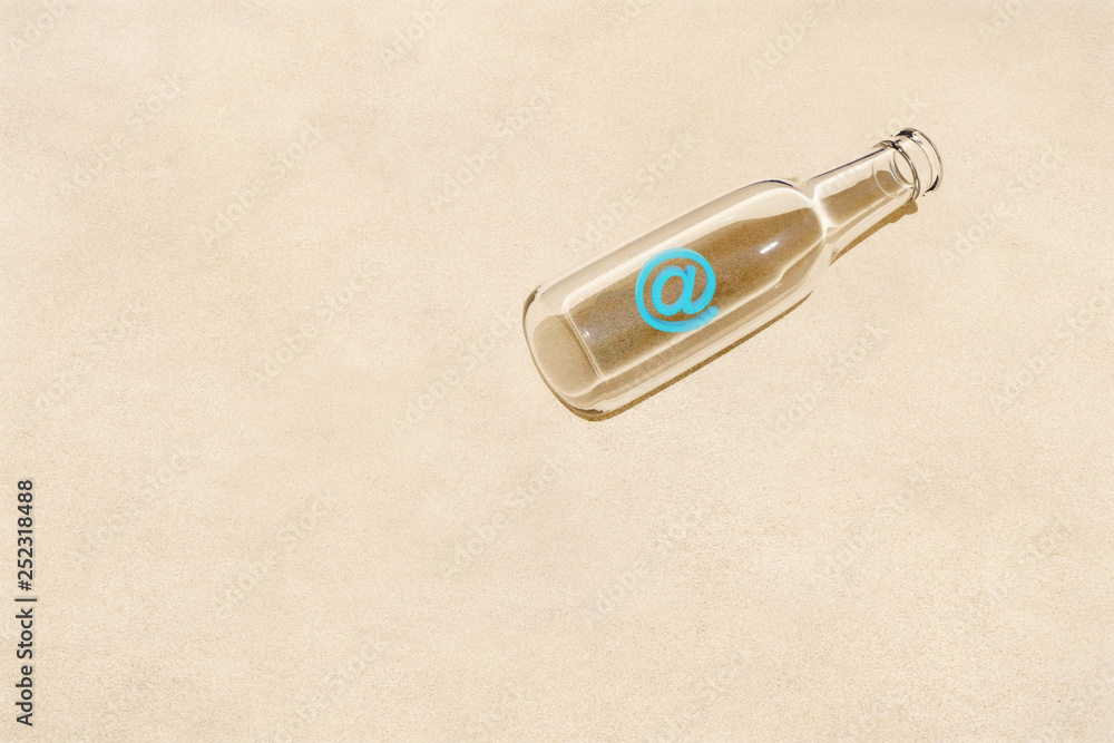 Poster 3d rendering of email in a bottle
