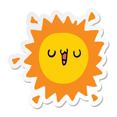 sticker of a cartoon sun