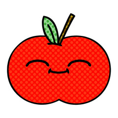 comic book style cartoon red apple