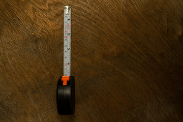 measure bits on wooden background