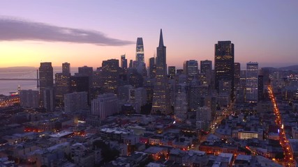 San Francisco downtown buildings skyline aerial