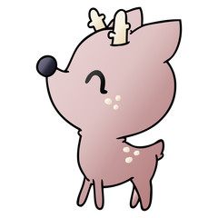 gradient cartoon of  kawaii cute deer