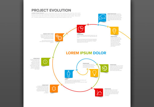 Infographic Layout with Spiral Design Element