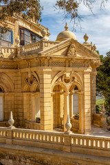 Beautiful old building in Rabat, Malta, exterior partial view