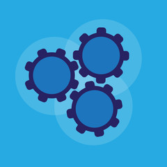 Mechanic works. Vector image of the toothed mechanism in the work.