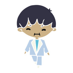 cartoon kawaii cute boy in suit