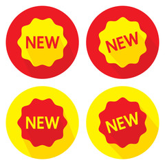 Advertising emblem. New stock, product or trademark.