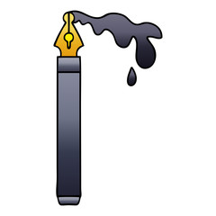 quirky gradient shaded cartoon ink pen