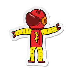 sticker of a cartoon astronaut