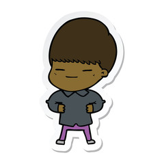sticker of a cartoon smug boy