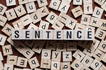 the word of Sentence on building blocks concept