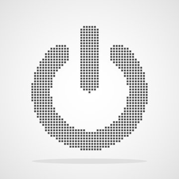 Pixel Art Design Of Power Button. Vector Illustration.