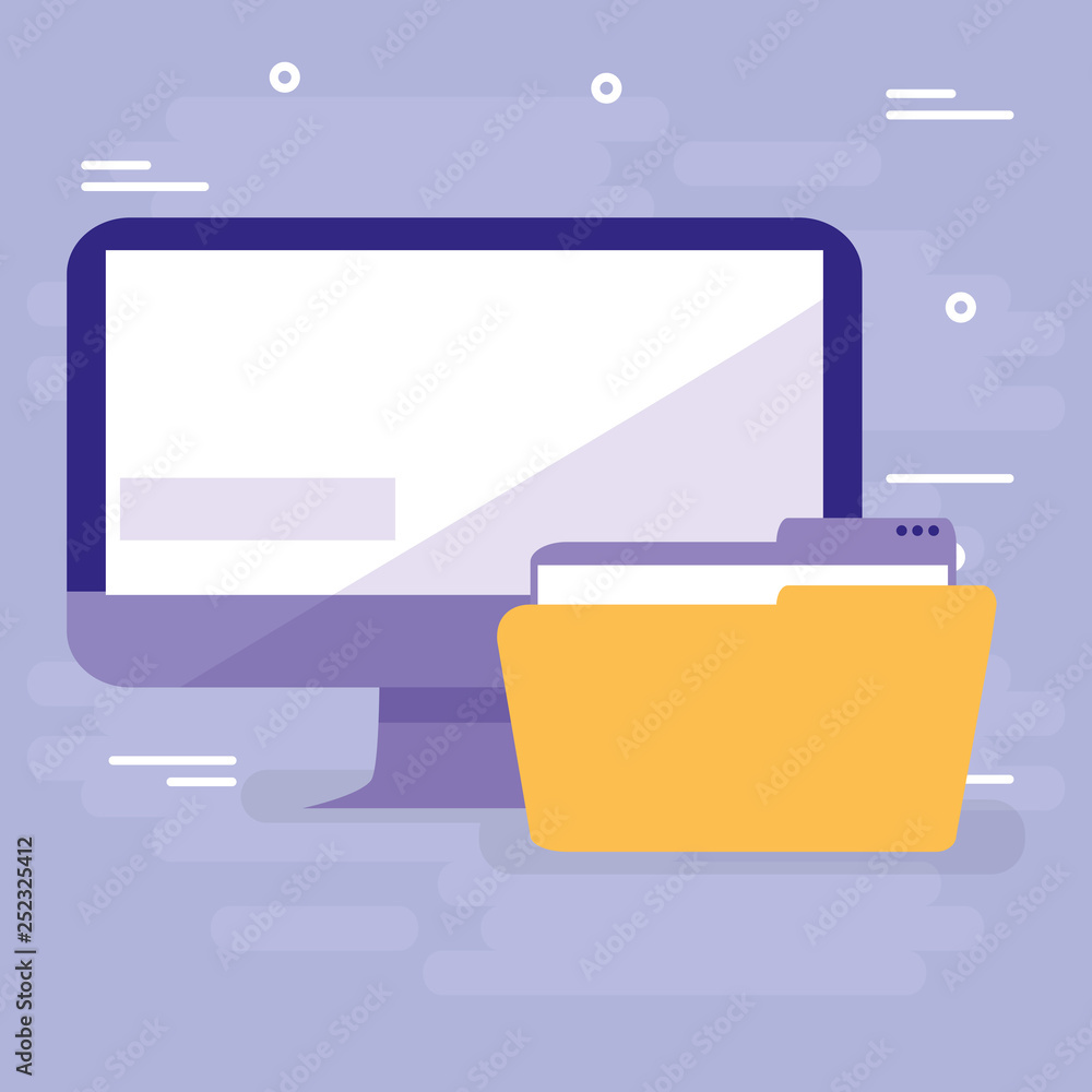 Poster desktop monitor with folder document