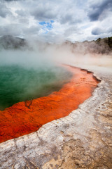 Champagne pool in the Wai-O-Tapu geothermal area, New Zealand