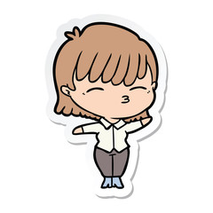 sticker of a cartoon woman