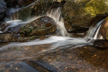 Waterfall at sunset, long exposure.