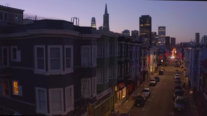 San Francisco downtown buildings skyline aerial