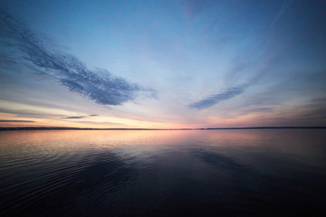 beautiful horizon. nature lake and blue sky 