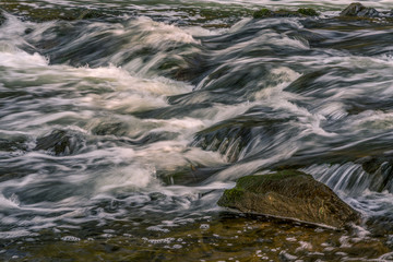 Waterfall at sunset, long exposure.