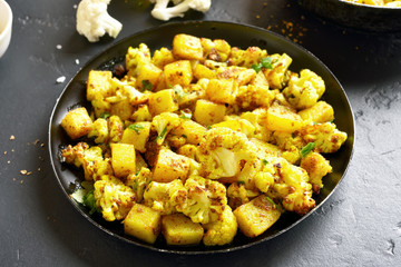 Indian style cauliflower with potatoes