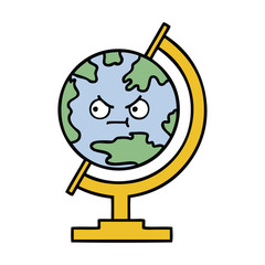 cute cartoon globe of the world