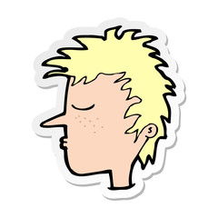 sticker of a cartoon male face