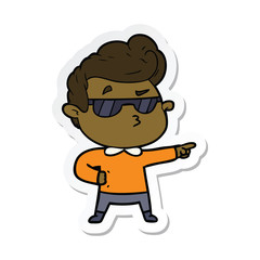 sticker of a cartoon cool guy