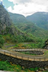 Vindhella part of the King’s Road (Kongevegen) over Filefjell from Borgund to Husum in Sogn og Fjordane county, Norway