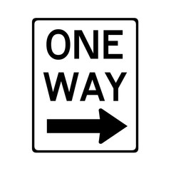 One way road sign in USA