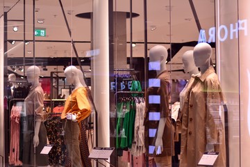 Interior of modern shopping center 