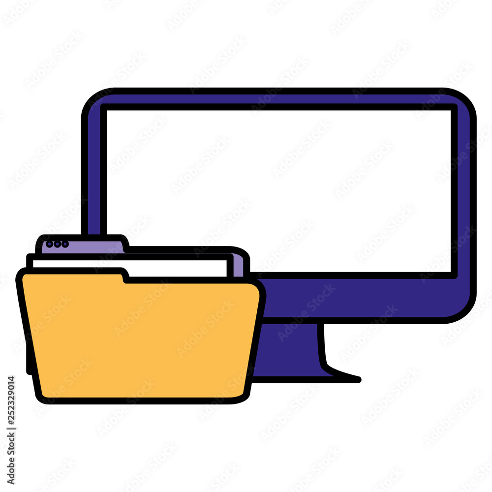 Poster desktop monitor with folder document