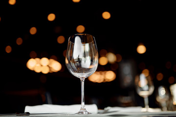 empty wine glass on the table
