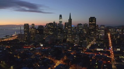 San Francisco downtown buildings skyline aerial