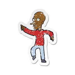 Fototapeta premium retro distressed sticker of a cartoon angry old man