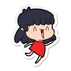 sticker of a cartoon woman