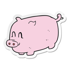 sticker of a cartoon pig