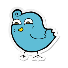 sticker of a cartoon funny bird