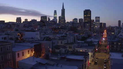 San Francisco downtown buildings skyline aerial