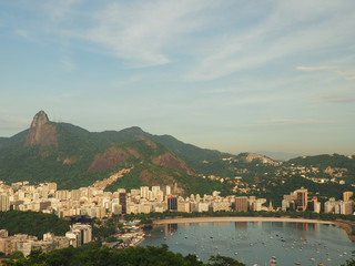 View over the city of Rio de Janeiro and Cristo Redentor, Brazil