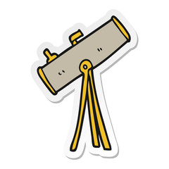 sticker of a cartoon telescope